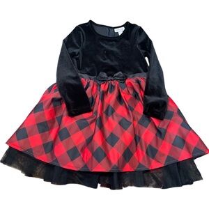 Cat and Jack Beautiful Black and Red Plaid Kids  Dress